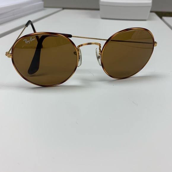 Ray Ban Round Metal Tortoise/Gold Sunglasses - Picture 4 of 5